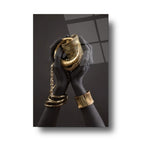 Gold Hands Glass Wall Art