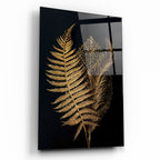 Gold Leaves Glass Wall Art