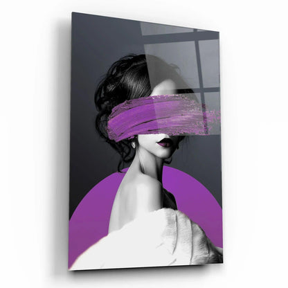 Woman in Purple Glass Wall Art - LUXARTDECO