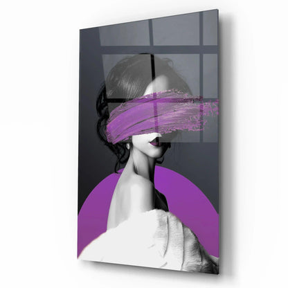 Woman in Purple Glass Wall Art - LUXARTDECO