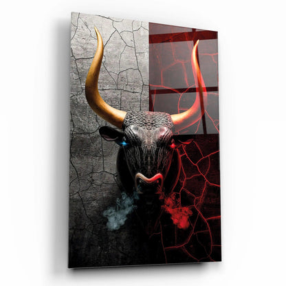 Bull Glass Wall Art - LUXARTDECO