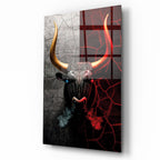 Bull Glass Wall Art
