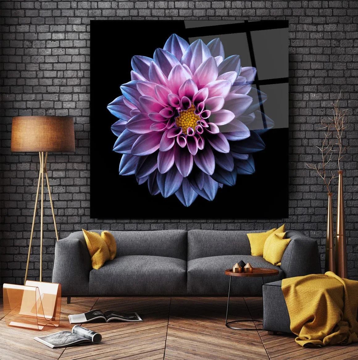 Purple Flower Glass Wall Art - LUXARTDECO