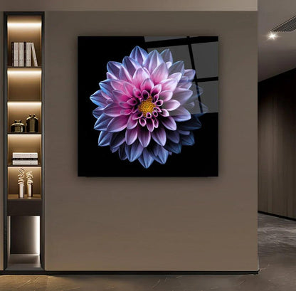 Purple Flower Glass Wall Art - LUXARTDECO