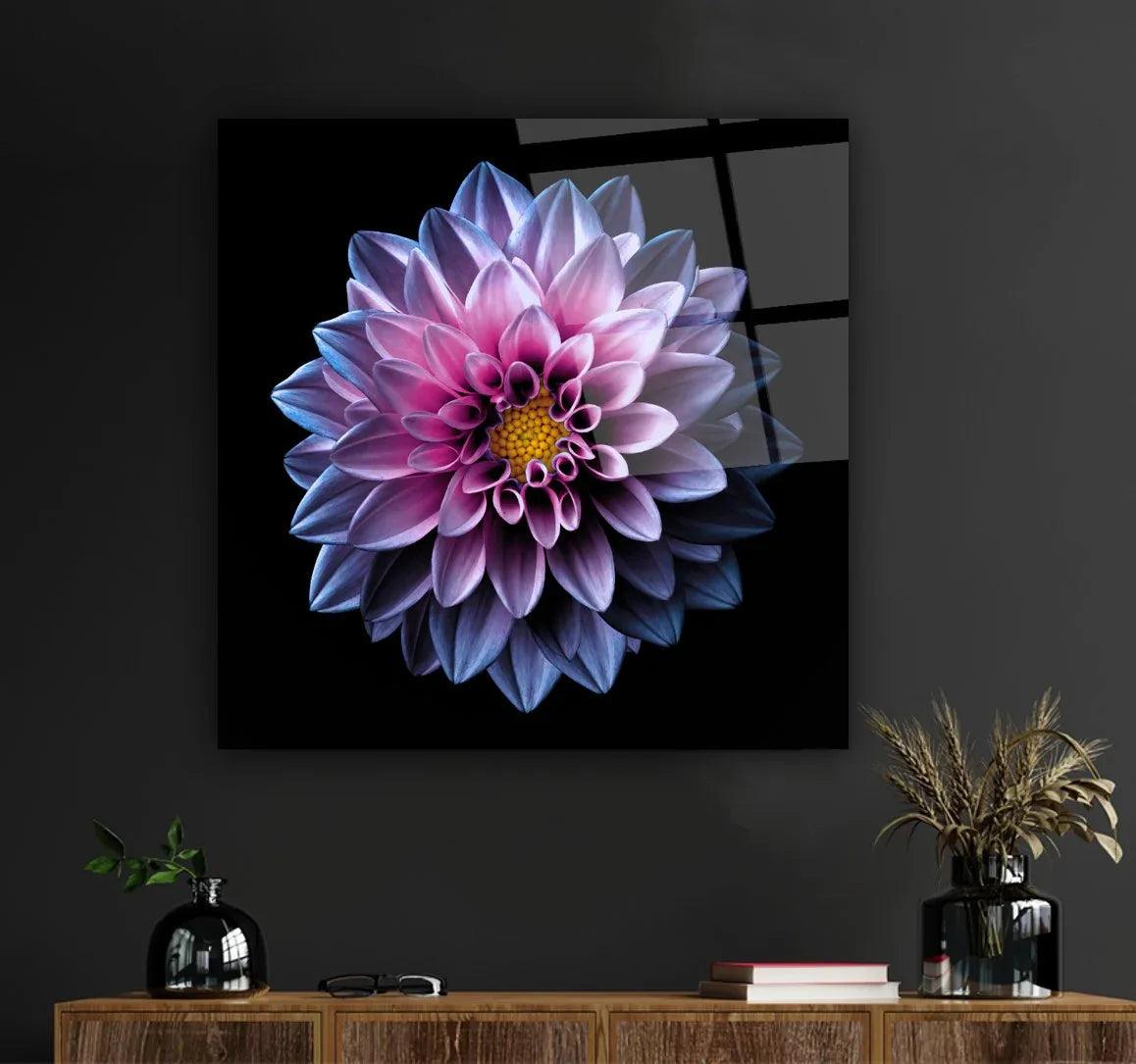 Purple Flower Glass Wall Art - LUXARTDECO
