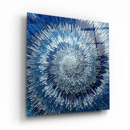 Blue Splash Glass Wall Art - LUXARTDECO