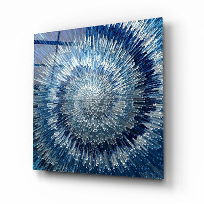Blue Splash Glass Wall Art - LUXARTDECO