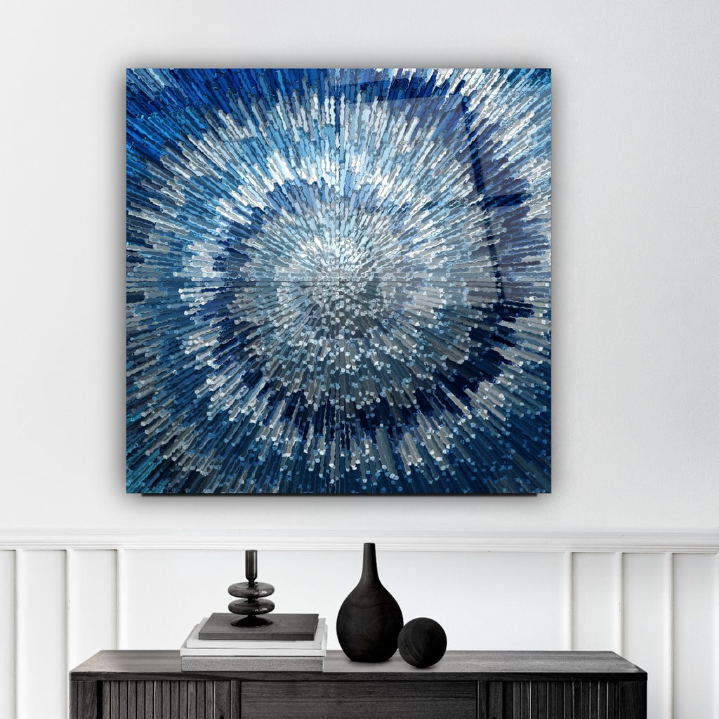 Blue Splash Glass Wall Art