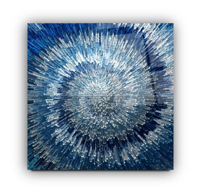 Blue Splash Glass Wall Art