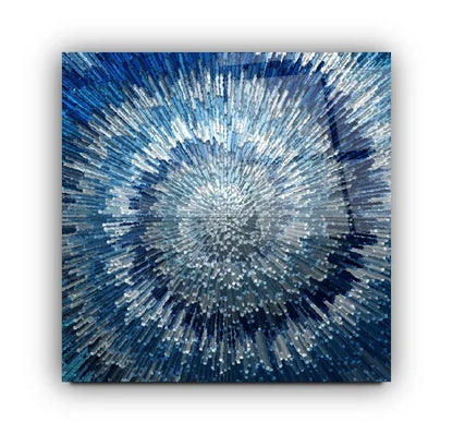 Blue Splash Glass Wall Art - LUXARTDECO