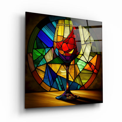 Verre à vin Multicouleur Tableau en Verre Trempé
