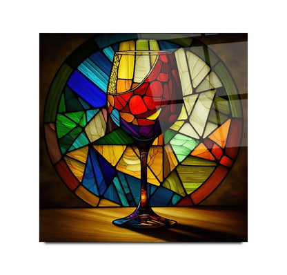 Verre à vin Multicouleur Tableau en Verre Trempé