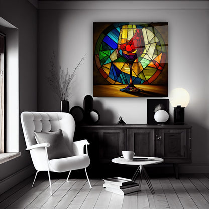 Verre à vin Multicouleur Tableau en Verre Trempé