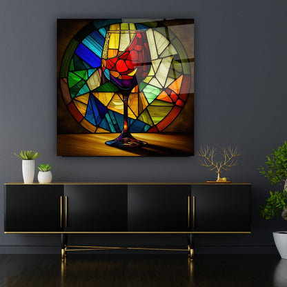 Verre à vin Multicouleur Tableau en Verre Trempé