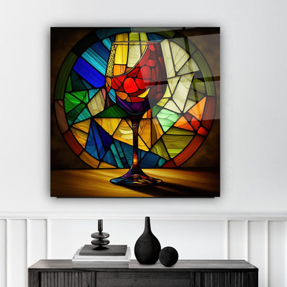Verre à vin Multicouleur Tableau en Verre Trempé