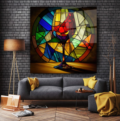 Verre à vin Multicouleur Tableau en Verre Trempé