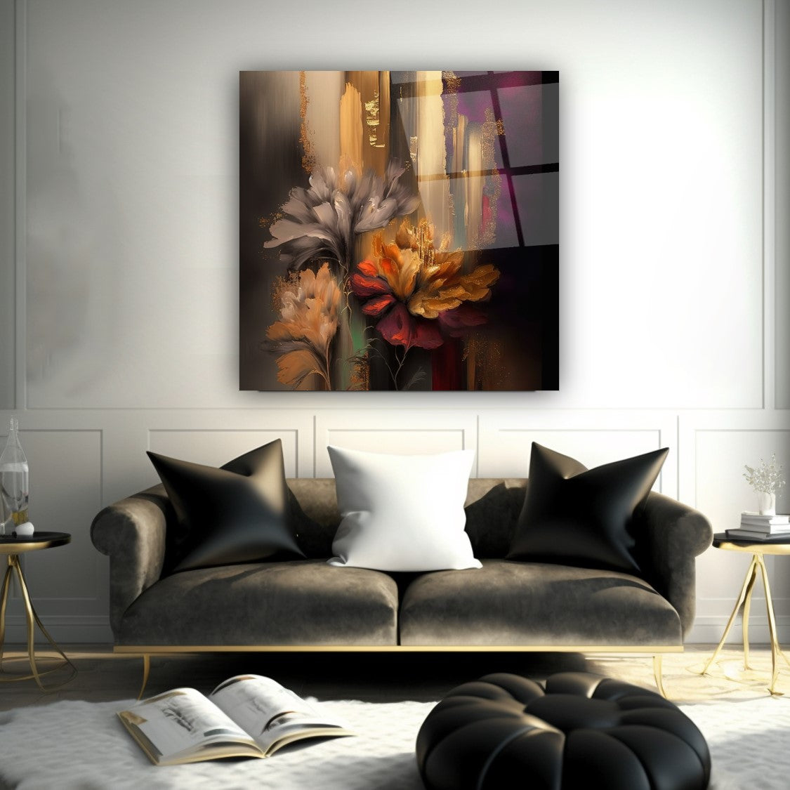 Flowers Glass Wall Art