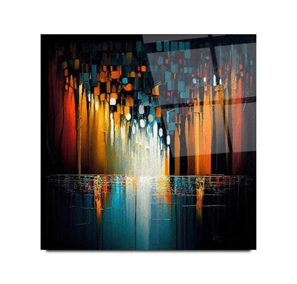 Colorful Abstract Glass Wall Art - LUXARTDECO