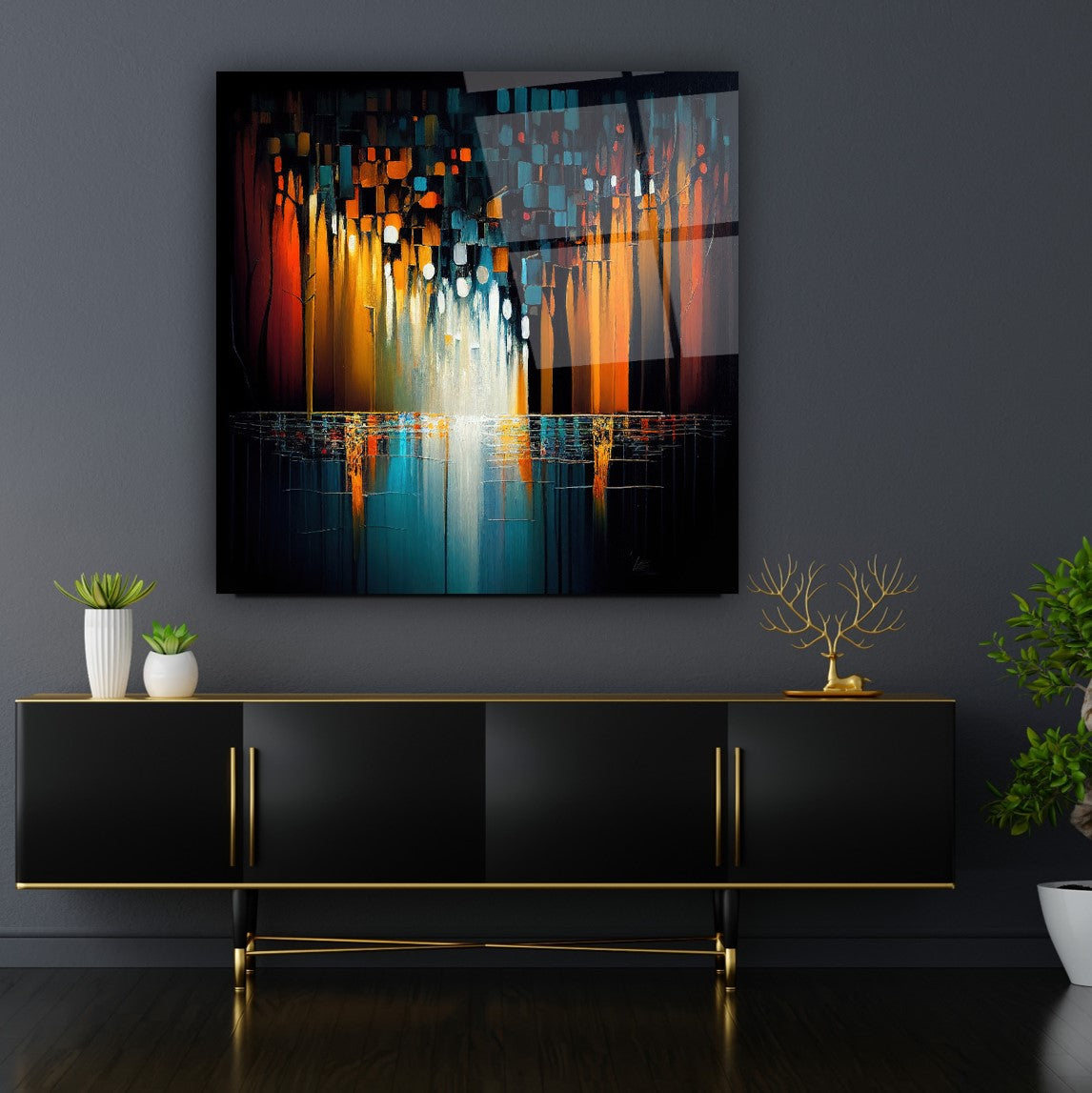 Abstract  Glass Wall Art