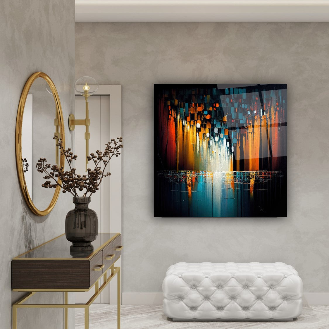 Abstract  Glass Wall Art