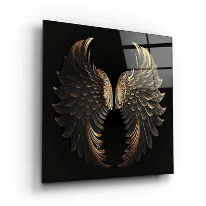 Gold Wings Glass Wall Art - LUXARTDECO