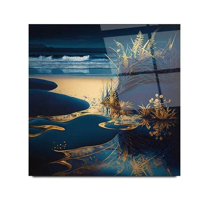 Ocean Waves Glass Wall Art - LUXARTDECO
