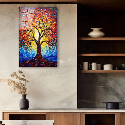 Colorful Tree Glass Wall Art - LUXARTDECO