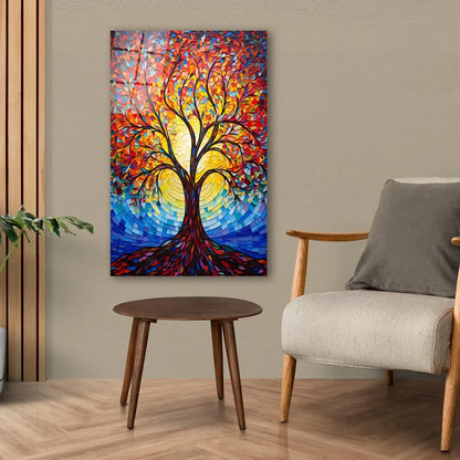 Colorful Tree Glass Wall Art - LUXARTDECO