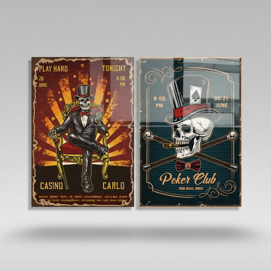 Jeux de Casino Duo Tableau en Verre Trempé