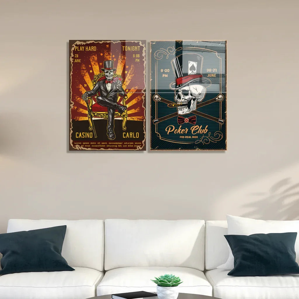 Casino Games Glass Wall Art - LUXARTDECO