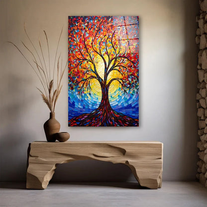 Colorful Tree Glass Wall Art - LUXARTDECO