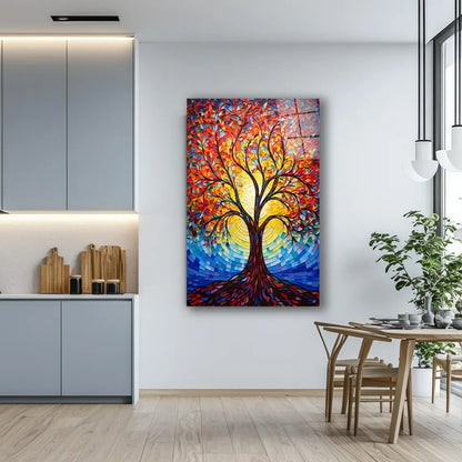Colorful Tree Glass Wall Art - LUXARTDECO