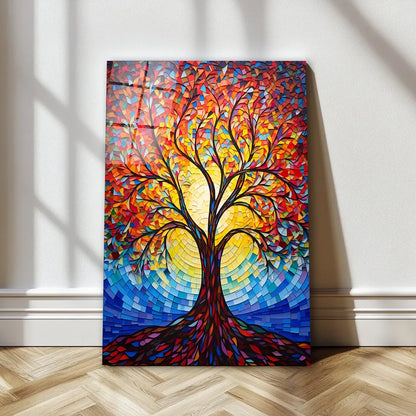 Colorful Tree Glass Wall Art - LUXARTDECO