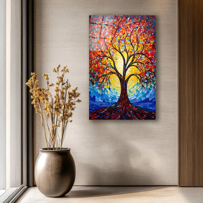 Colorful Tree Glass Wall Art - LUXARTDECO
