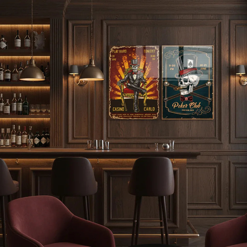 Casino Games Glass Wall Art - LUXARTDECO