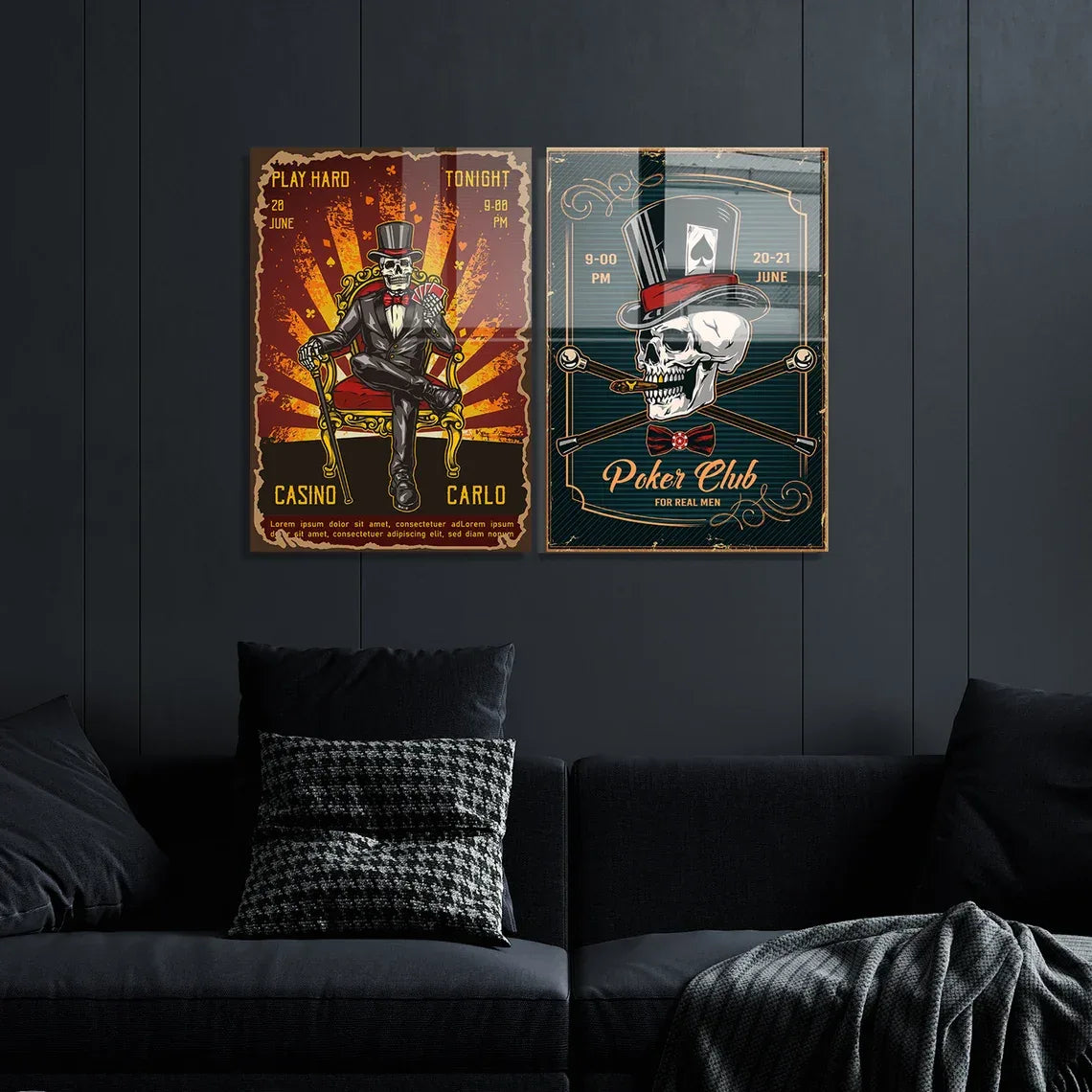 Casino Games Glass Wall Art - LUXARTDECO