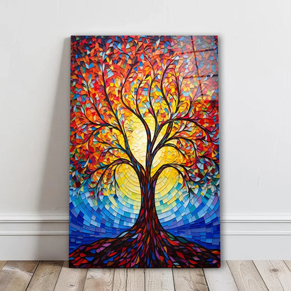 Colorful Tree Glass Wall Art - LUXARTDECO
