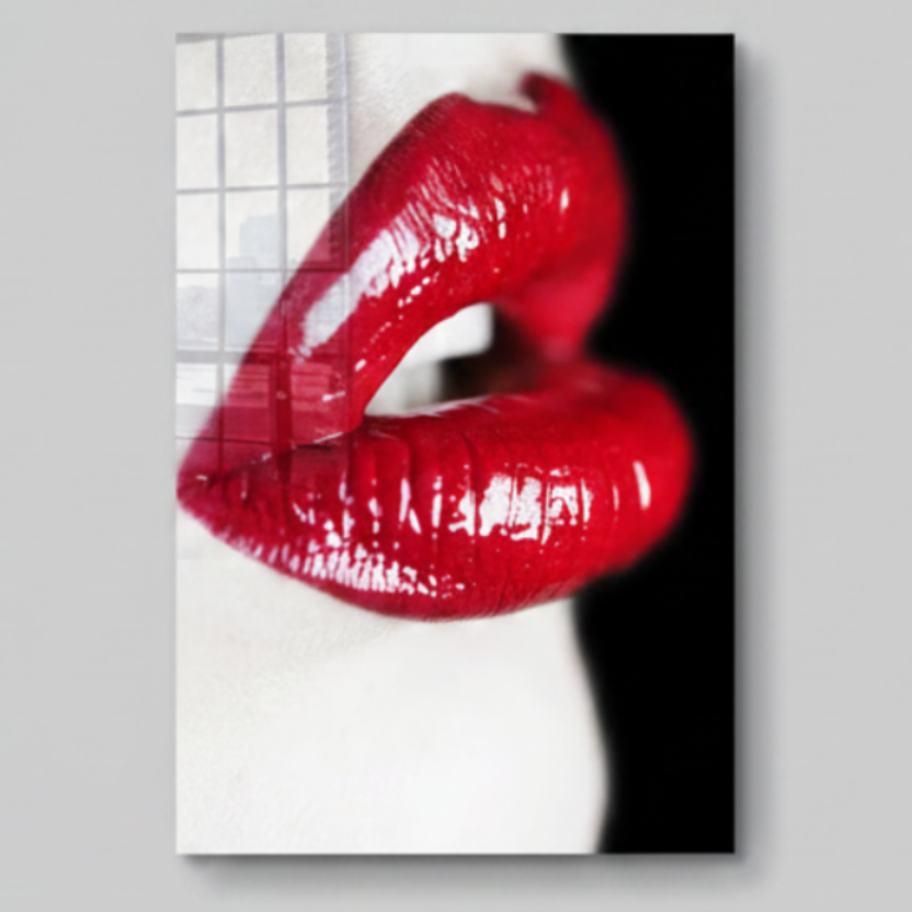 Labbra Rosse e Sensuali Quadro in Vetro Temperato
