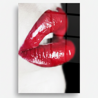 Labbra Rosse e Sensuali Quadro in Vetro Temperato
