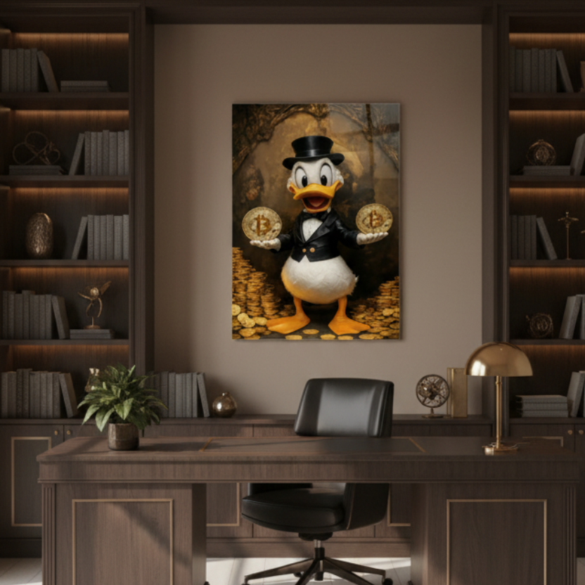 Bitcoin Glass Wall Art