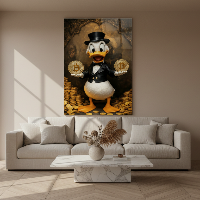 Bitcoin Glass Wall Art