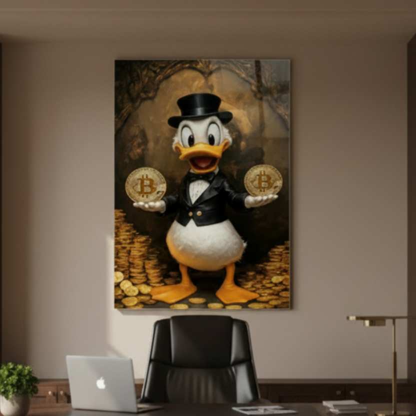 Bitcoin Glass Wall Art