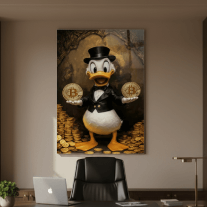Bitcoin Glass Wall Art
