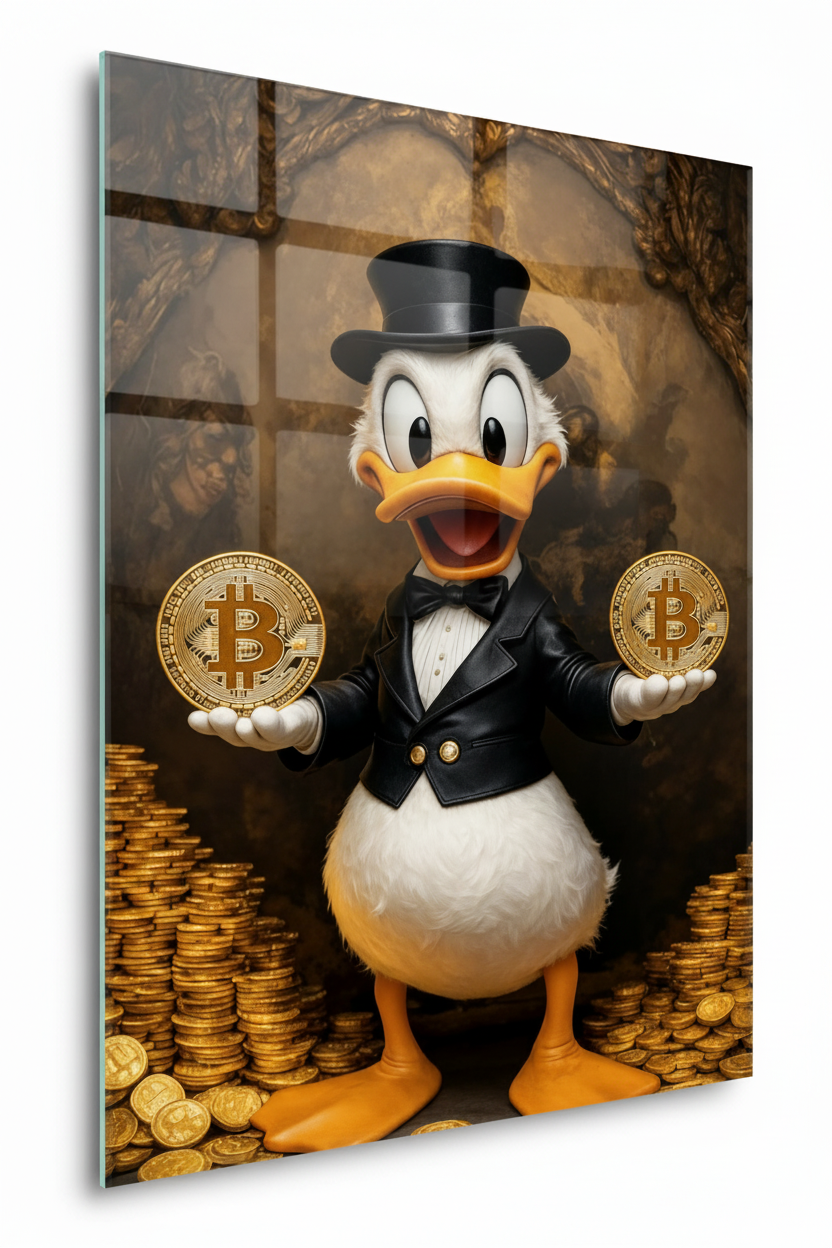 Bitcoin Glass Wall Art