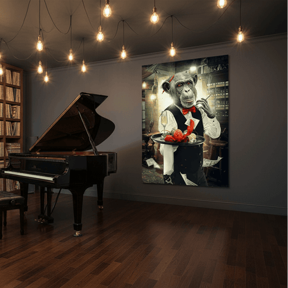 Funny Monkey Glass Wall Art