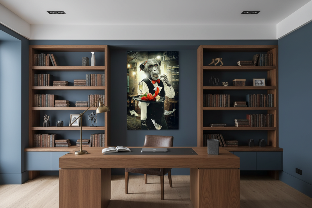 Funny Monkey Quadro in Vetro Temperato