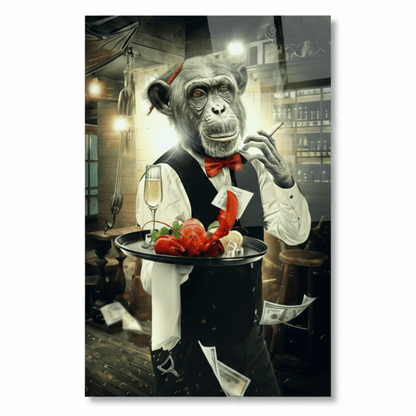 Funny Monkey Glass Wall Art