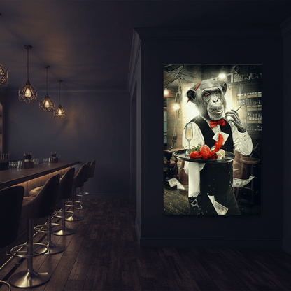 Funny Monkey Glass Wall Art
