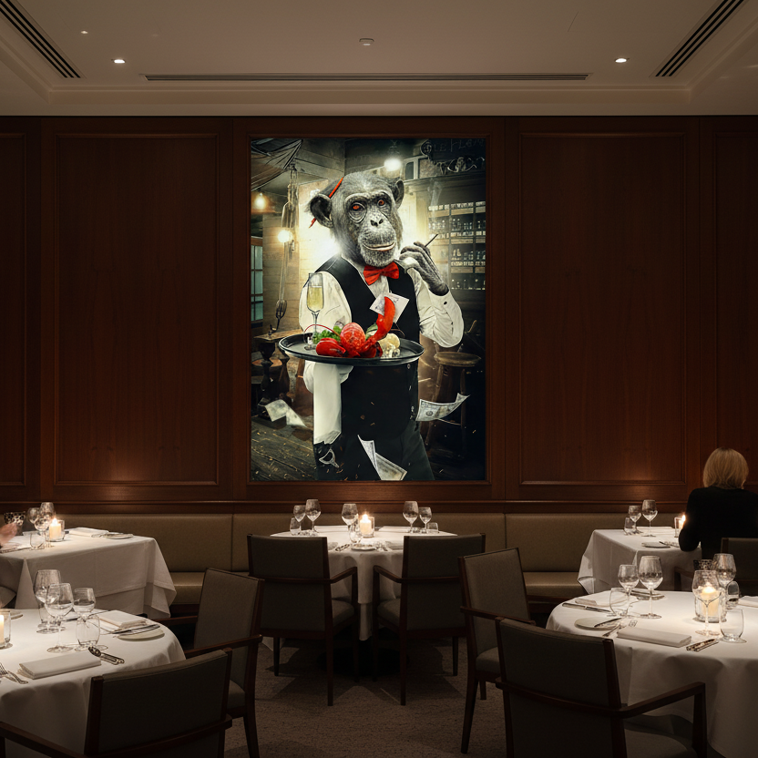 Funny Monkey Quadro in Vetro Temperato