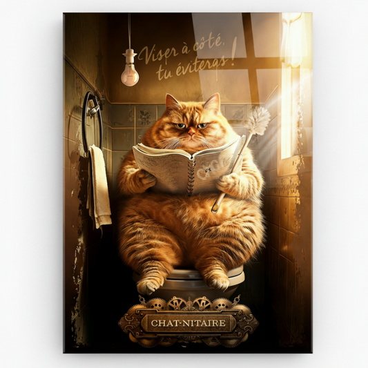 Funny Cat Glass Wall Art